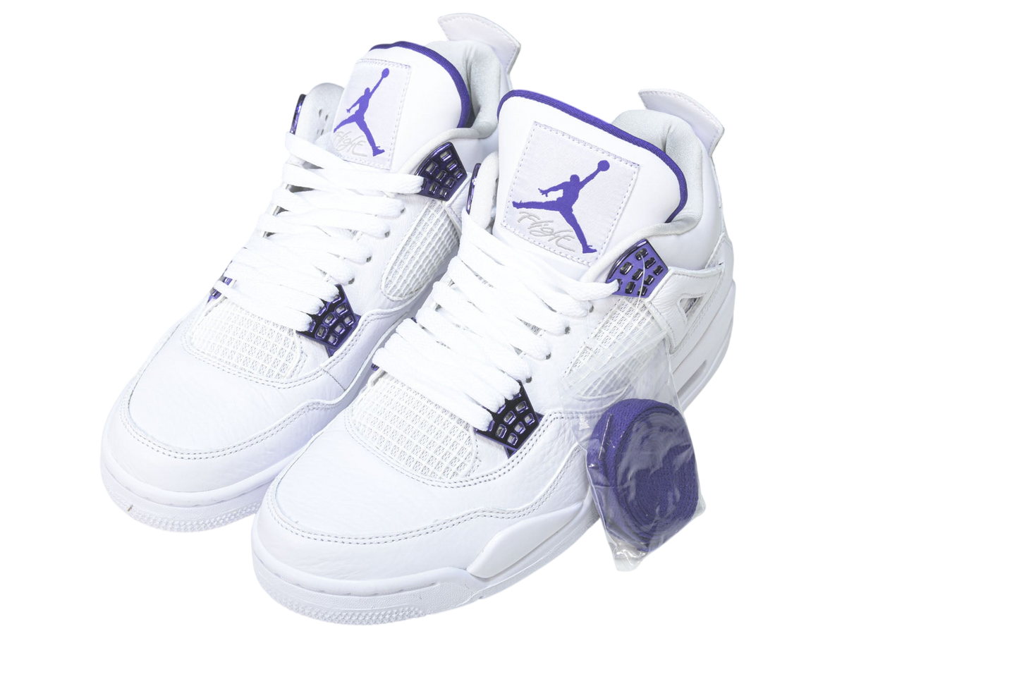 Air Jordan 4 Retro White Court Purple Metallic Men's Basketball Sneakers