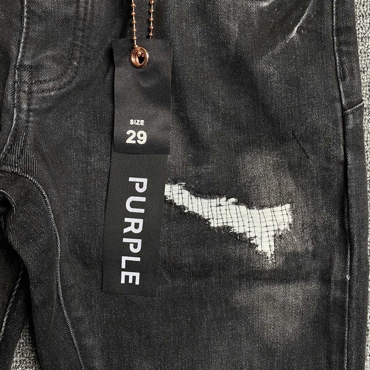 Purple Brand Men's Black Slim Fit Stretch Jeans - Designer Denim Luxury