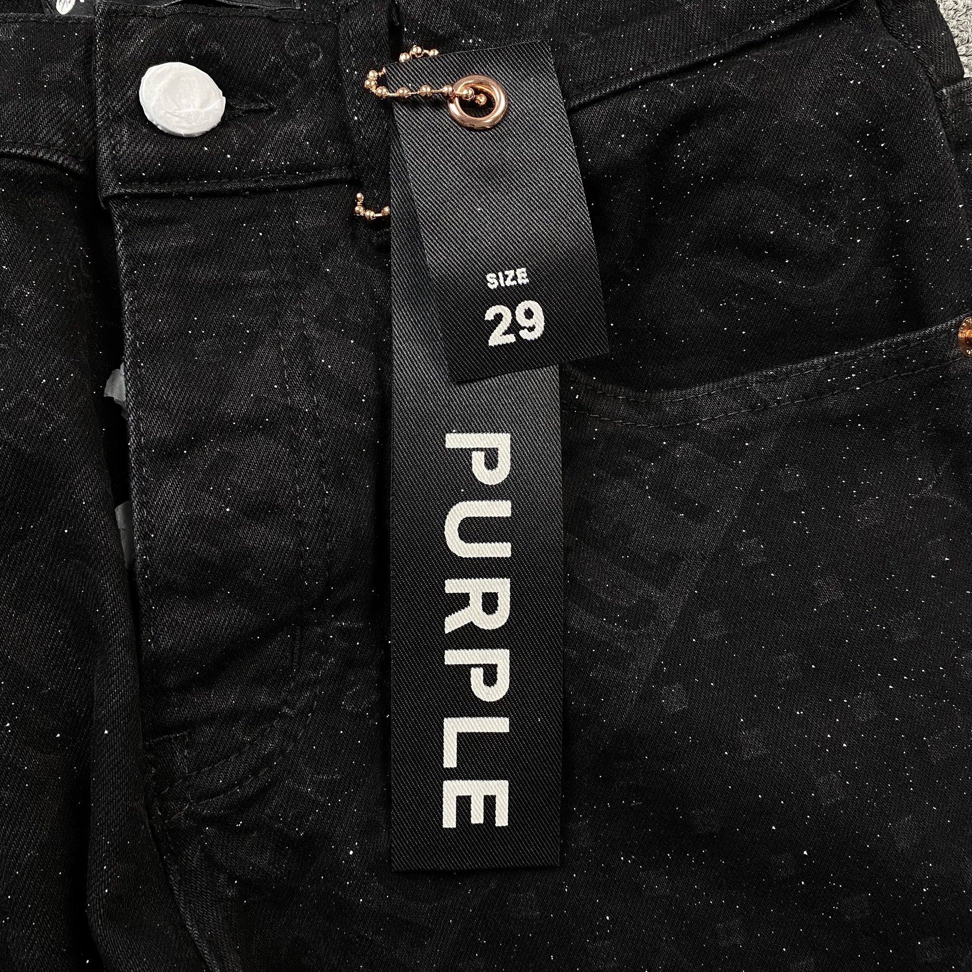 Purple Brand Washed Black Slim Fit Denim Jeans for Men's Modern Style