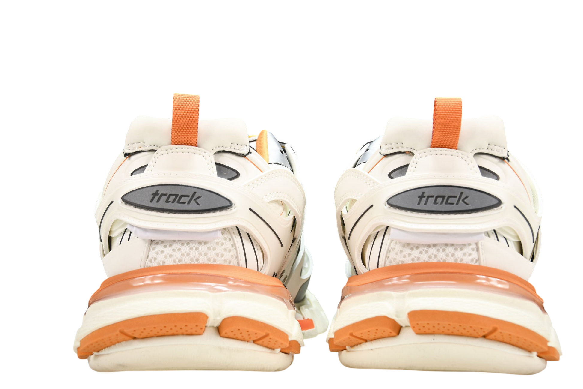 Balenciaga Track White Orange LED Sneakers - Bold Chunky Design Footwear
