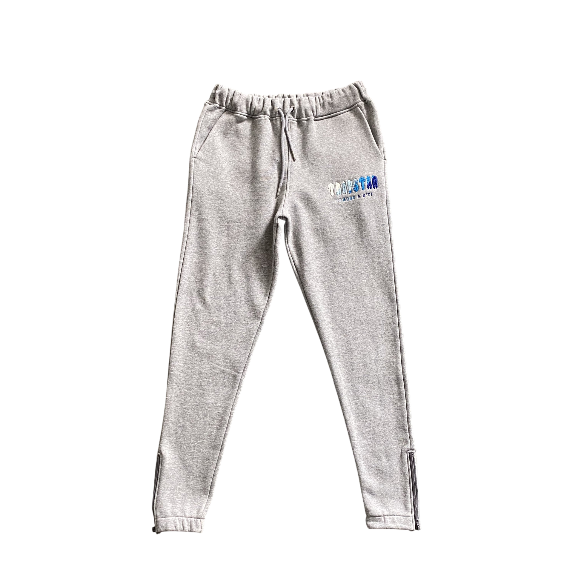 Trapstar Chenille Decoded Hoodie Tracksuit: Plush Comfort, Grey Ice 2.0 Edition