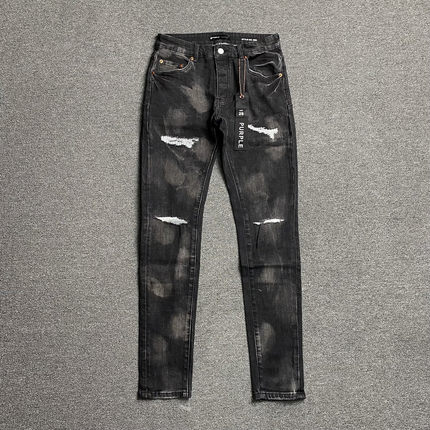 Purple Brand Men's Black Slim Fit Stretch Jeans - Designer Denim Luxury