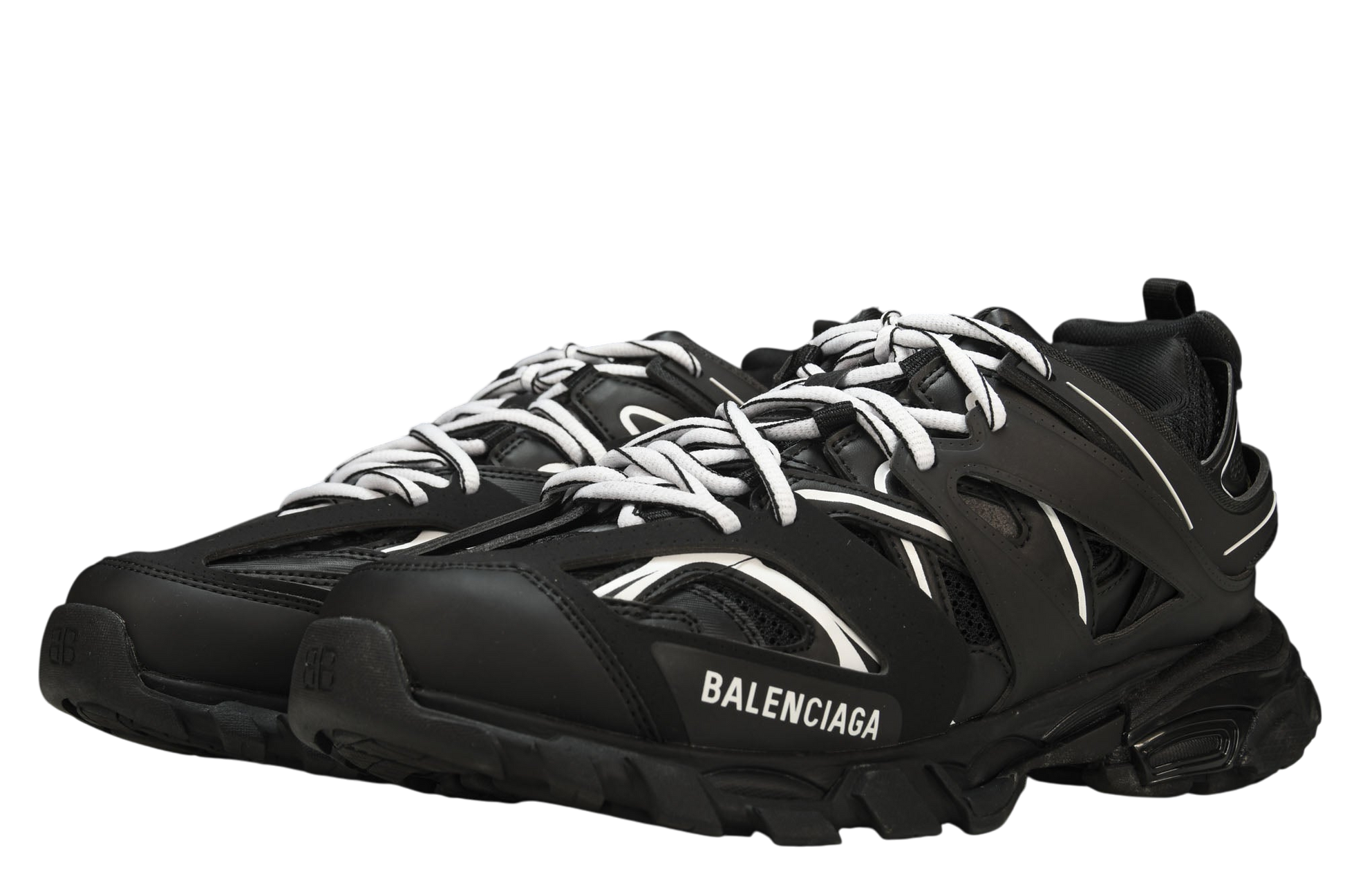 Balenciaga Track Black/White Sneakers: Iconic Multi-layered Sole Designer Footwear