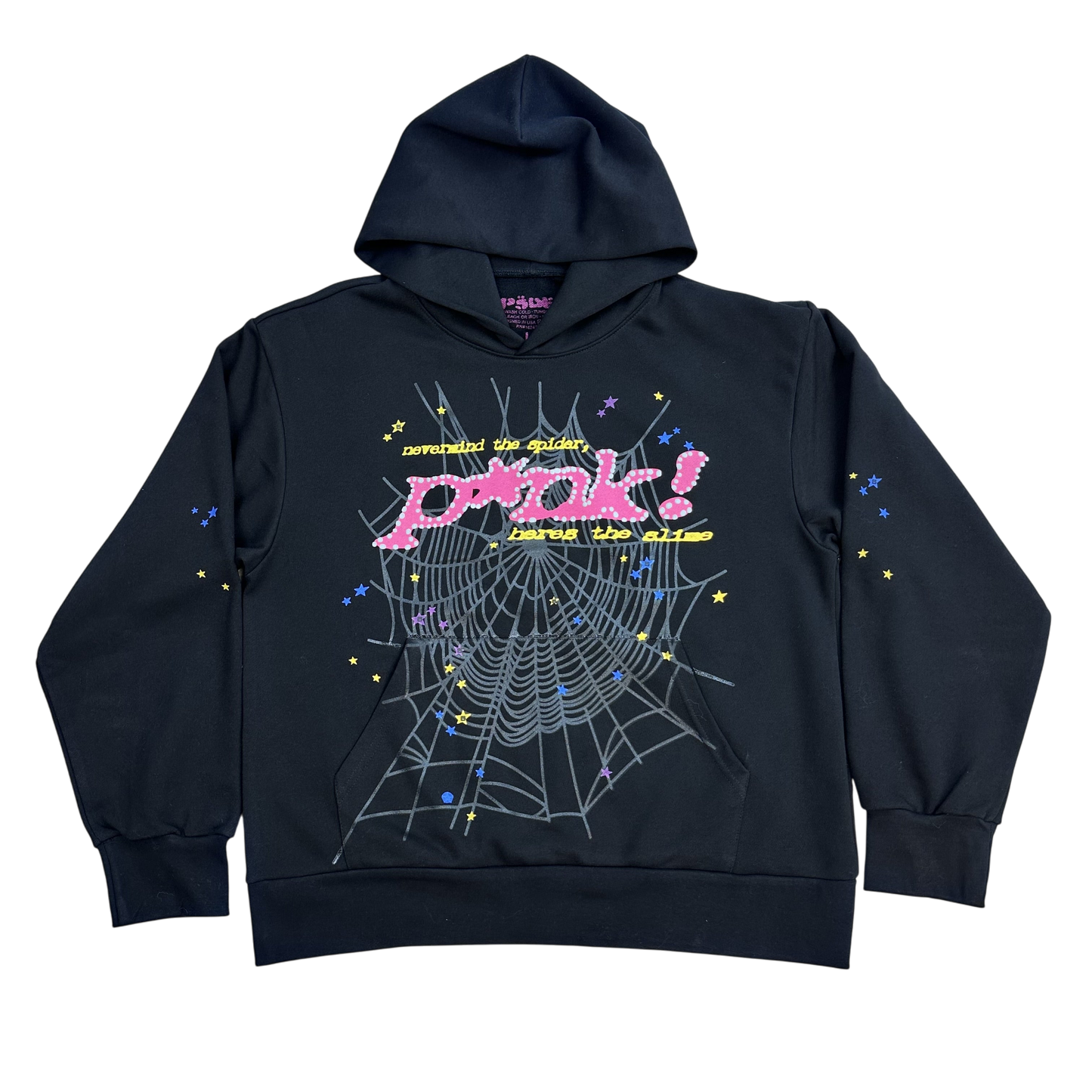 Sp5der Black Streetwear Hoodie for Men and Women, Casual Pullover Style