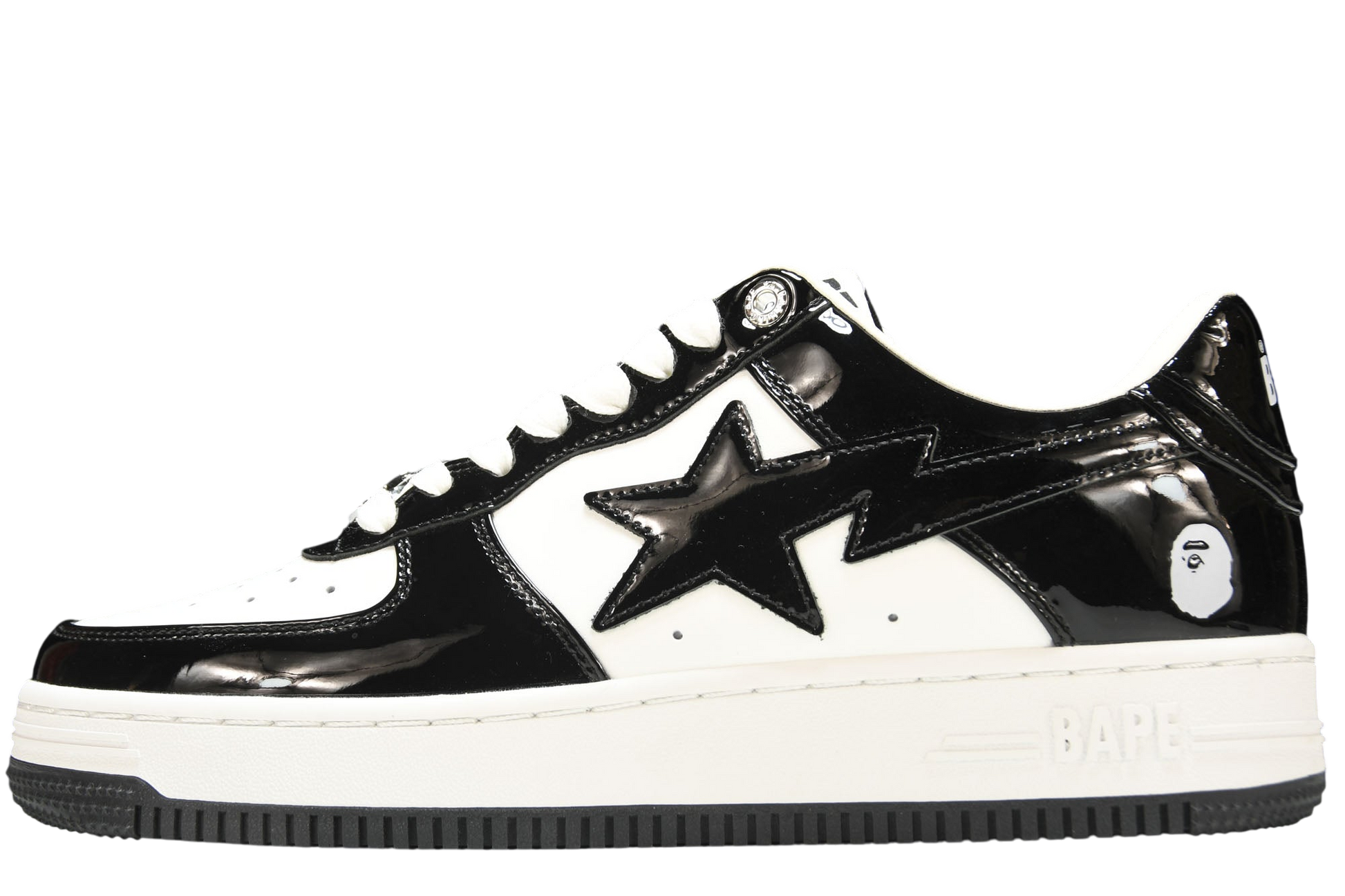 A Bathing Ape Bape Sta Low Black/White Classic Casual Sneaker Shoes