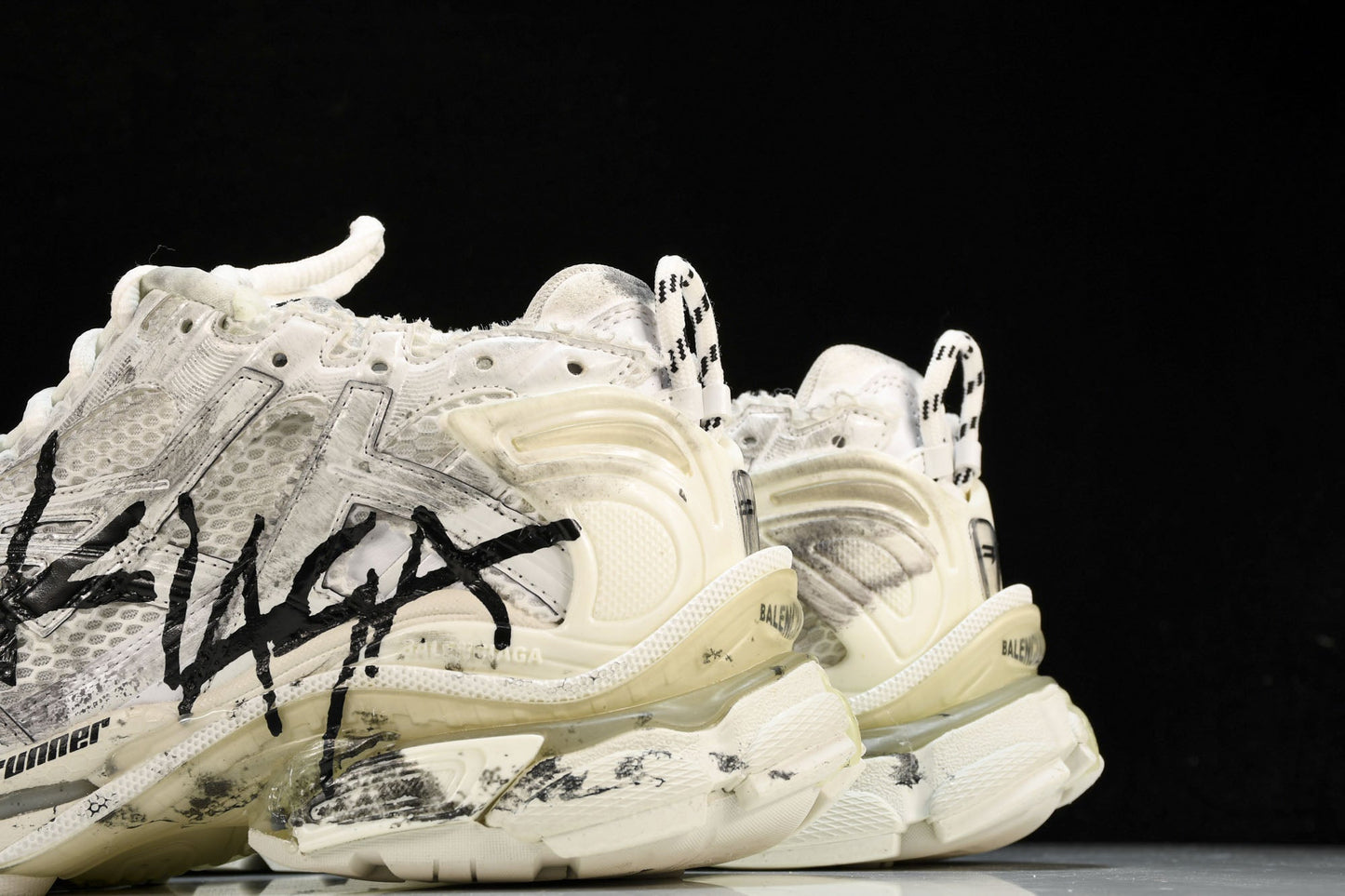 Balenciaga Runner Graffiti White Sneakers: Bold Street Style, Comfort Fit, Signature Design
