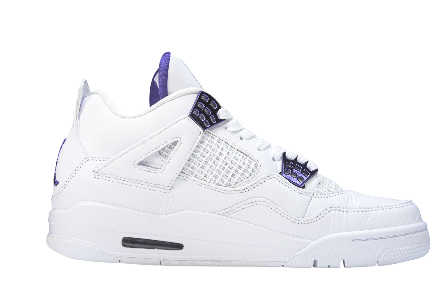 Air Jordan 4 Retro White Court Purple Metallic Men's Basketball Sneakers