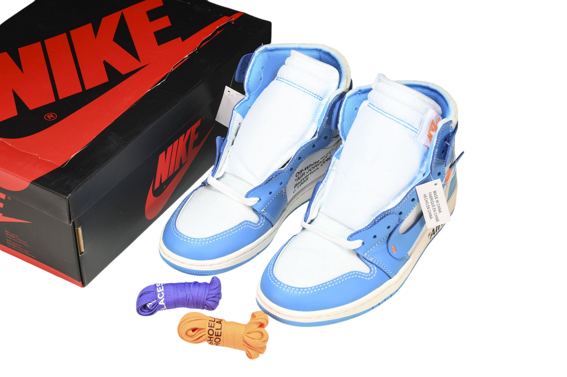 Nike Air Jordan 1 Retro High Off-White UNC Classic Basketball Shoes