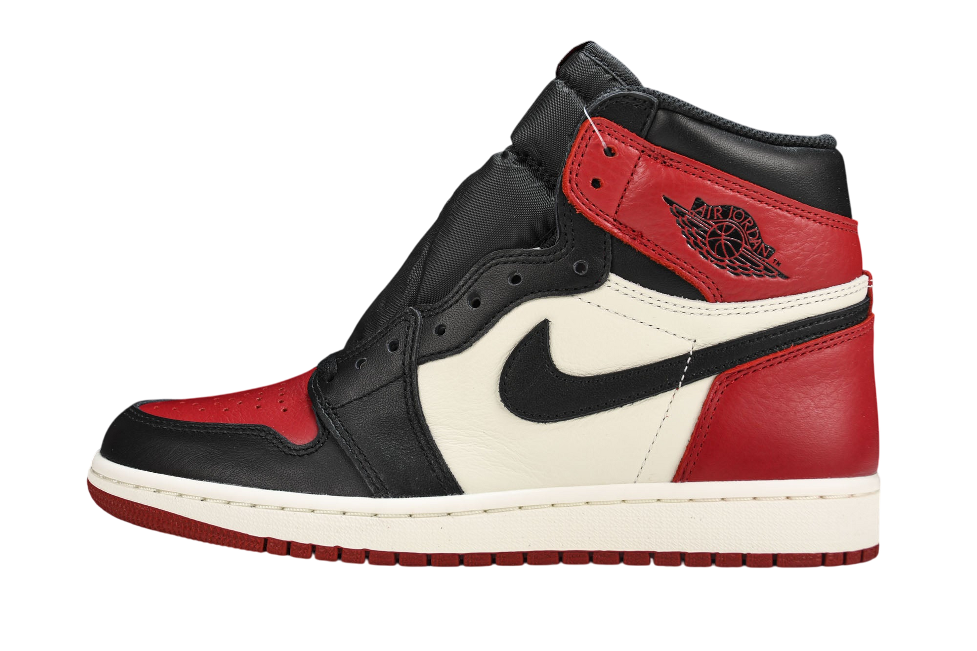 Iconic Air Jordan 1 Retro High 'Bred Toe' Premium Leather Basketball Sneakers