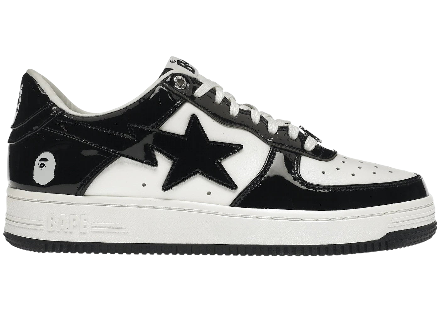 A Bathing Ape Bape Sta Low Black/White Classic Casual Sneaker Shoes