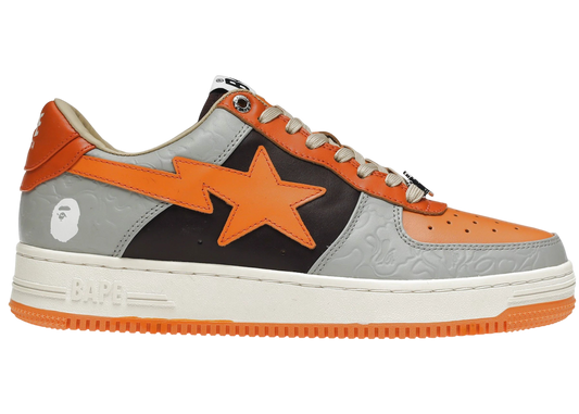 A Bathing Ape Bape Sta Low Orange Grey Streetwear Fashion Sneakers
