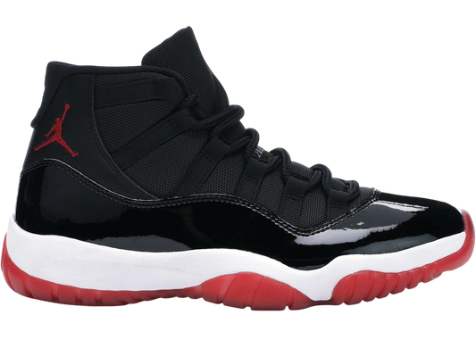 Air Jordan 11 Retro Playoffs Bred Sneakers – Iconic Black Red Basketball Shoe