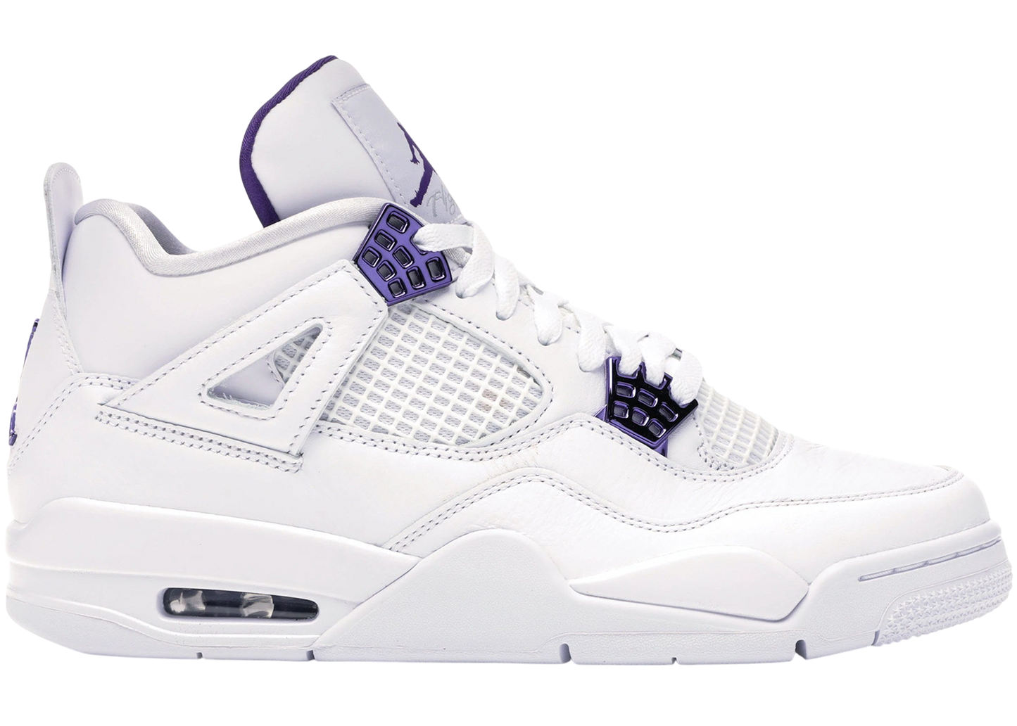 Air Jordan 4 Retro White Court Purple Metallic Men's Basketball Sneakers
