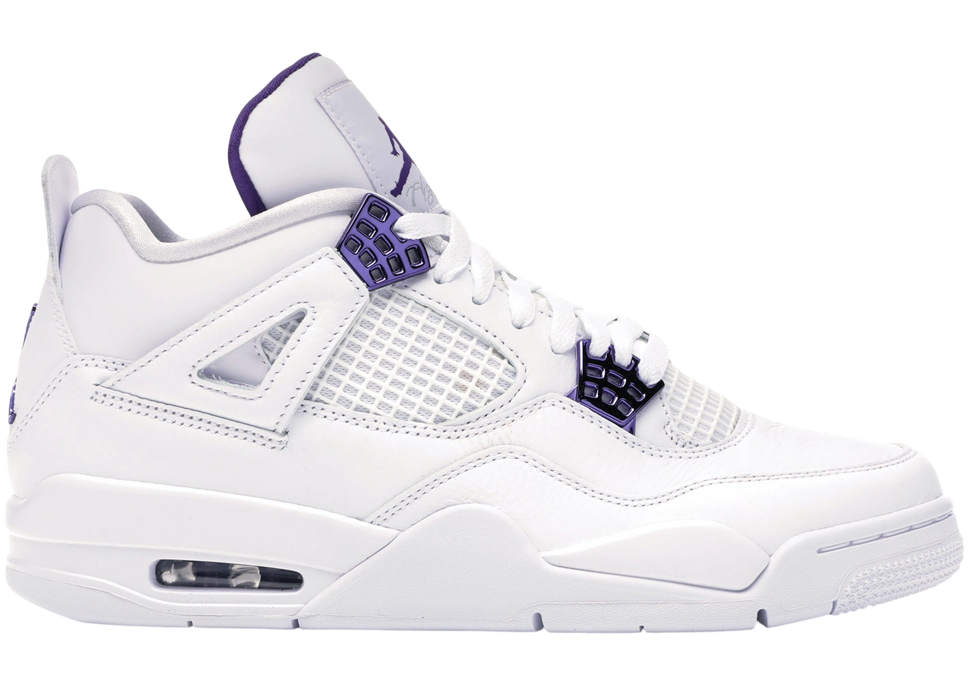 Air Jordan 4 Retro White Court Purple Metallic Men's Basketball Sneakers