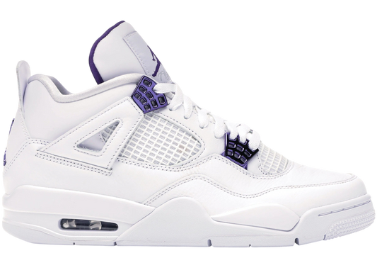 Air Jordan 4 Retro White Court Purple Metallic Men's Basketball Sneakers