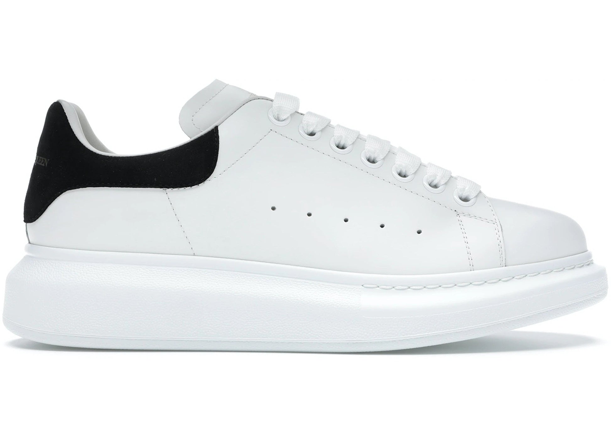 Luxury Alexander McQueen Oversized Black Leather Platform Sneakers for Men