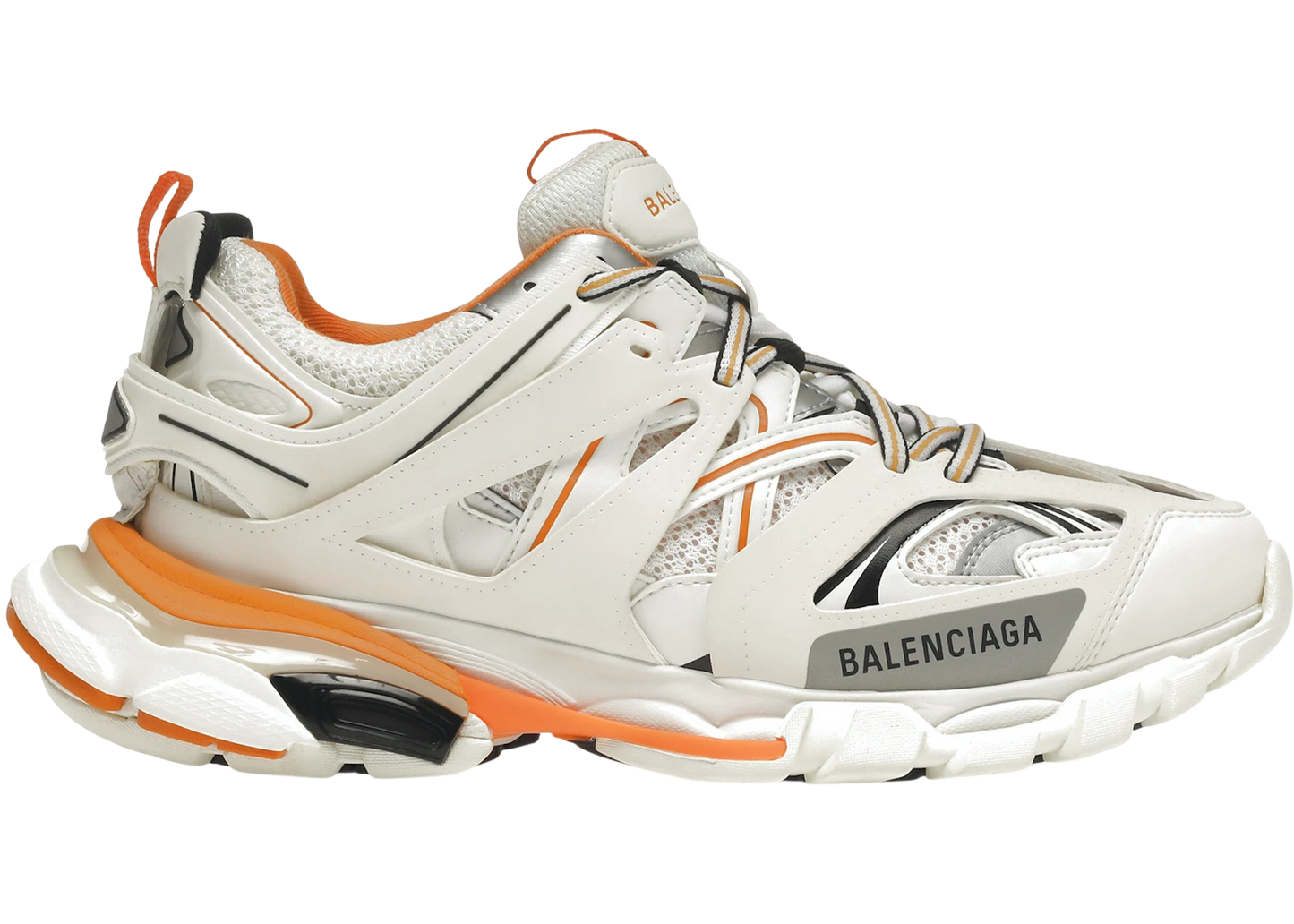 Balenciaga Track White Orange LED Sneakers - Bold Chunky Design Footwear