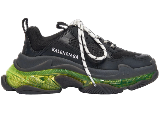 Black and green sneakers