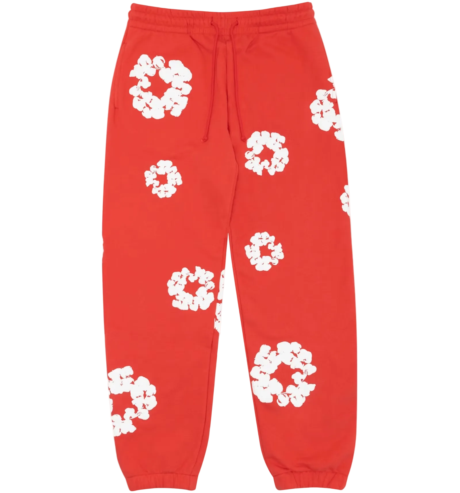 Denim Tears Red Cotton Wreath Sweatpants - Cozy Comfort, Bold Style