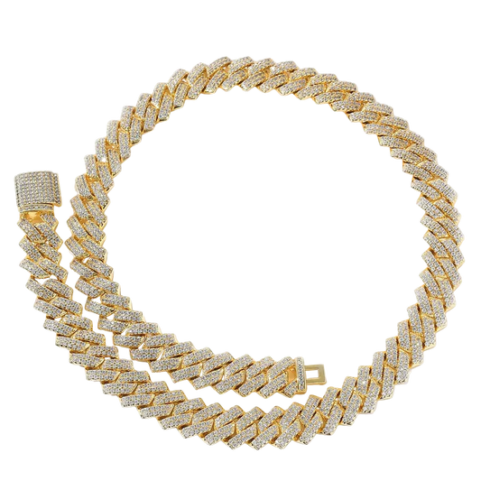 Diamond - Gold 14mm S- Link Cuban chain