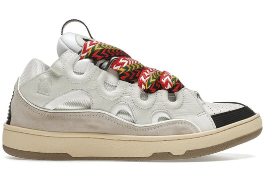Lanvin Leather Curb Sneakers: Chunky White Ivory Designer Low-Top Shoes