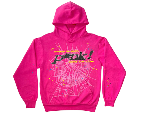 Sp5der Pink Pullover Hoodie: Cozy, Stylish, Unisex Streetwear Essential