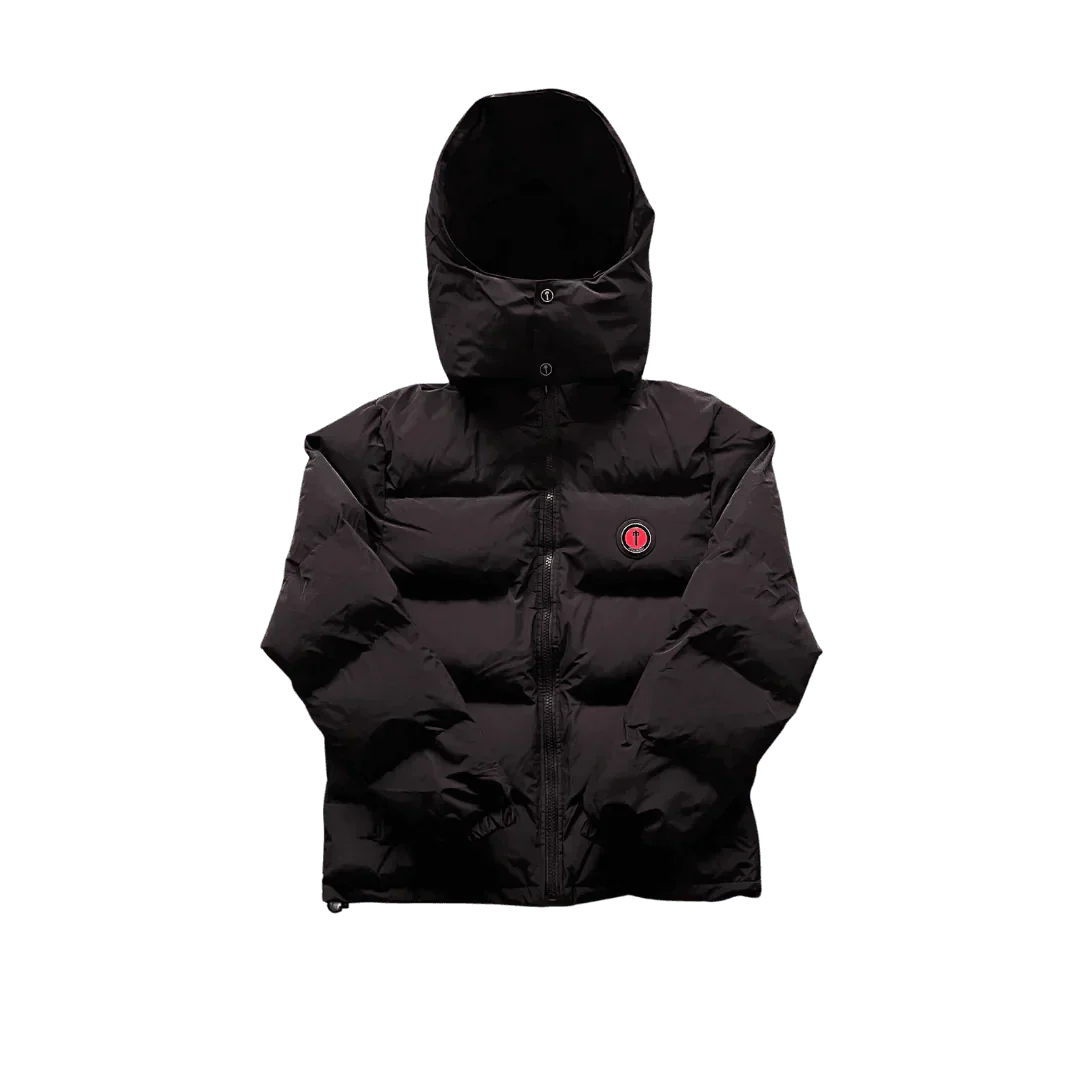 Black Hooded Puffer Jacket - VDRXPLG🔌