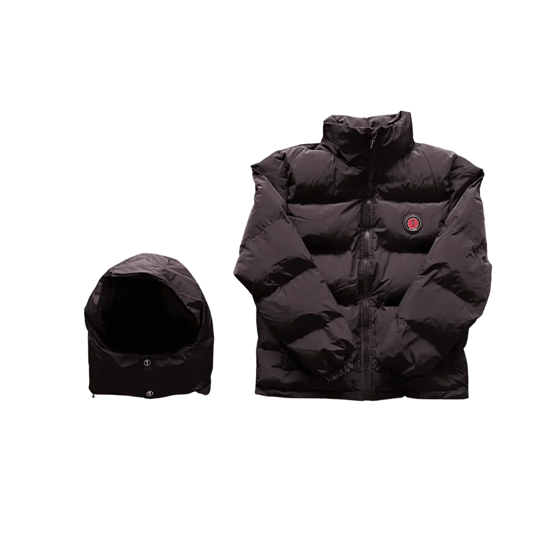 Black Hooded Puffer Jacket - VDRXPLG🔌