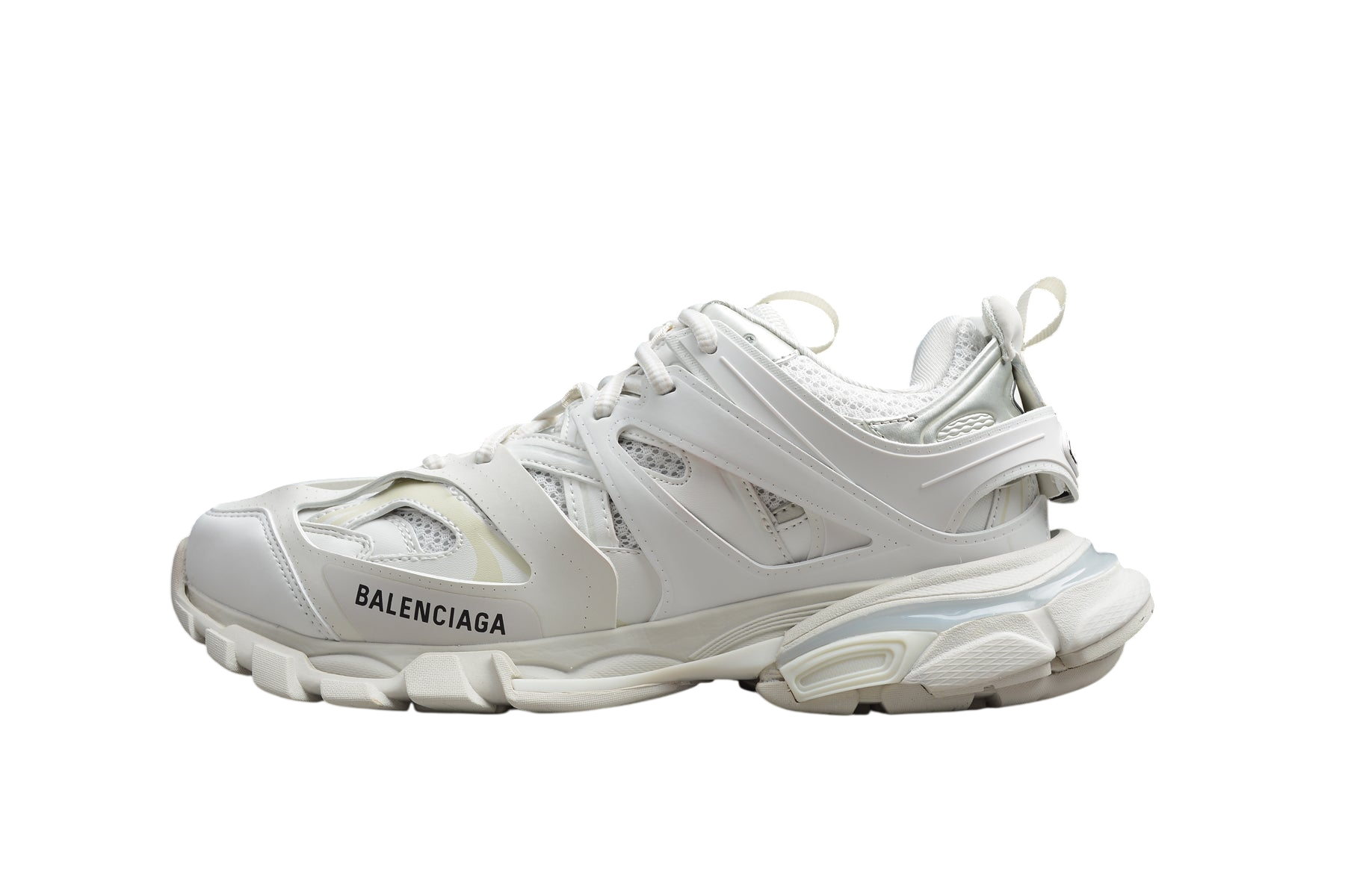 Balenciaga Track White Sneakers: Chunky Sole, Breathable Mesh, Durable Luxury