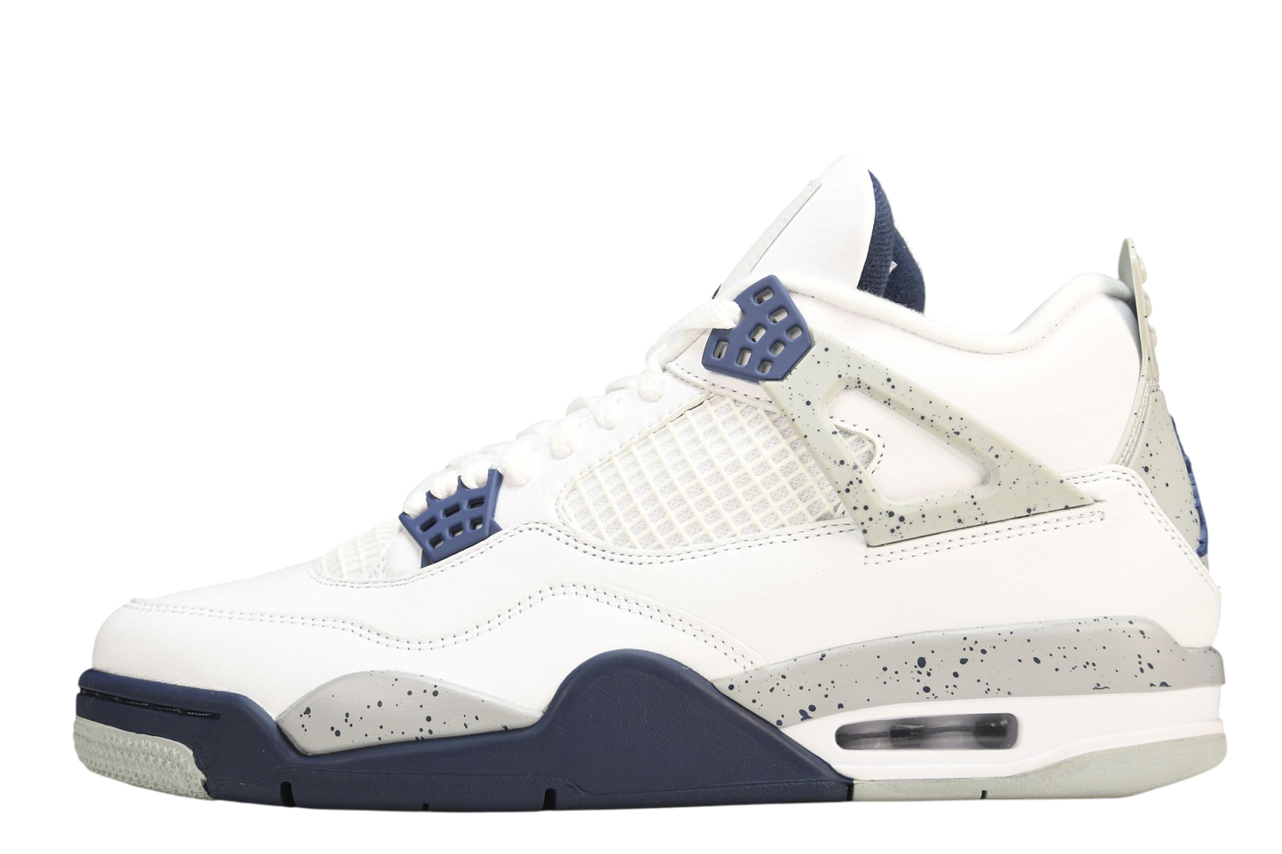 Air Jordan 4 Retro White Midnight Navy Sneakers - Iconic Style & Comfort