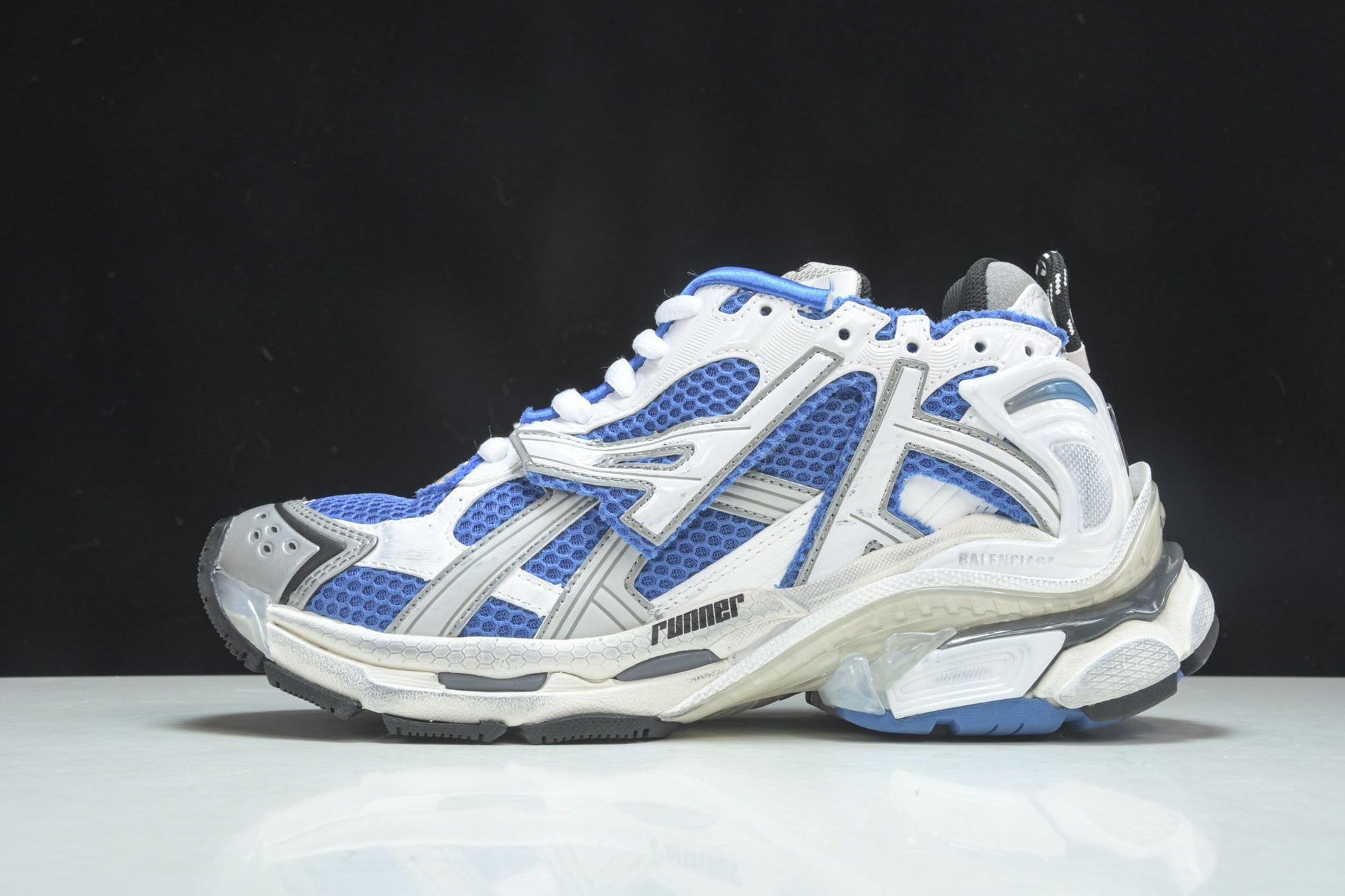 Balenciaga B Runner White Blue Men's Sneakers: Stylish Athletic Comfort Footwear