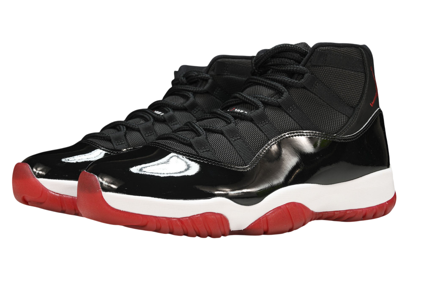 Air Jordan 11 Retro Playoffs Bred Sneakers – Iconic Black Red Basketball Shoe