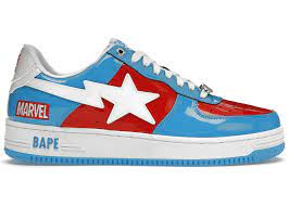 BAPE STA x Marvel Captain America Iconic Star Sneakers - Limited Edition Hero Footwear