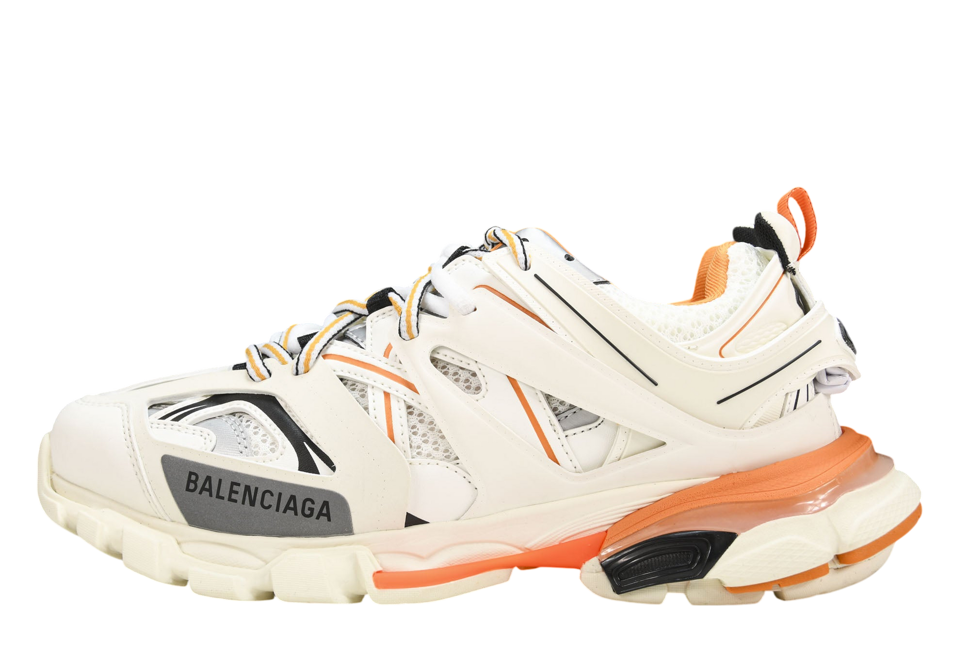 Balenciaga Track White Orange LED Sneakers - Bold Chunky Design Footwear