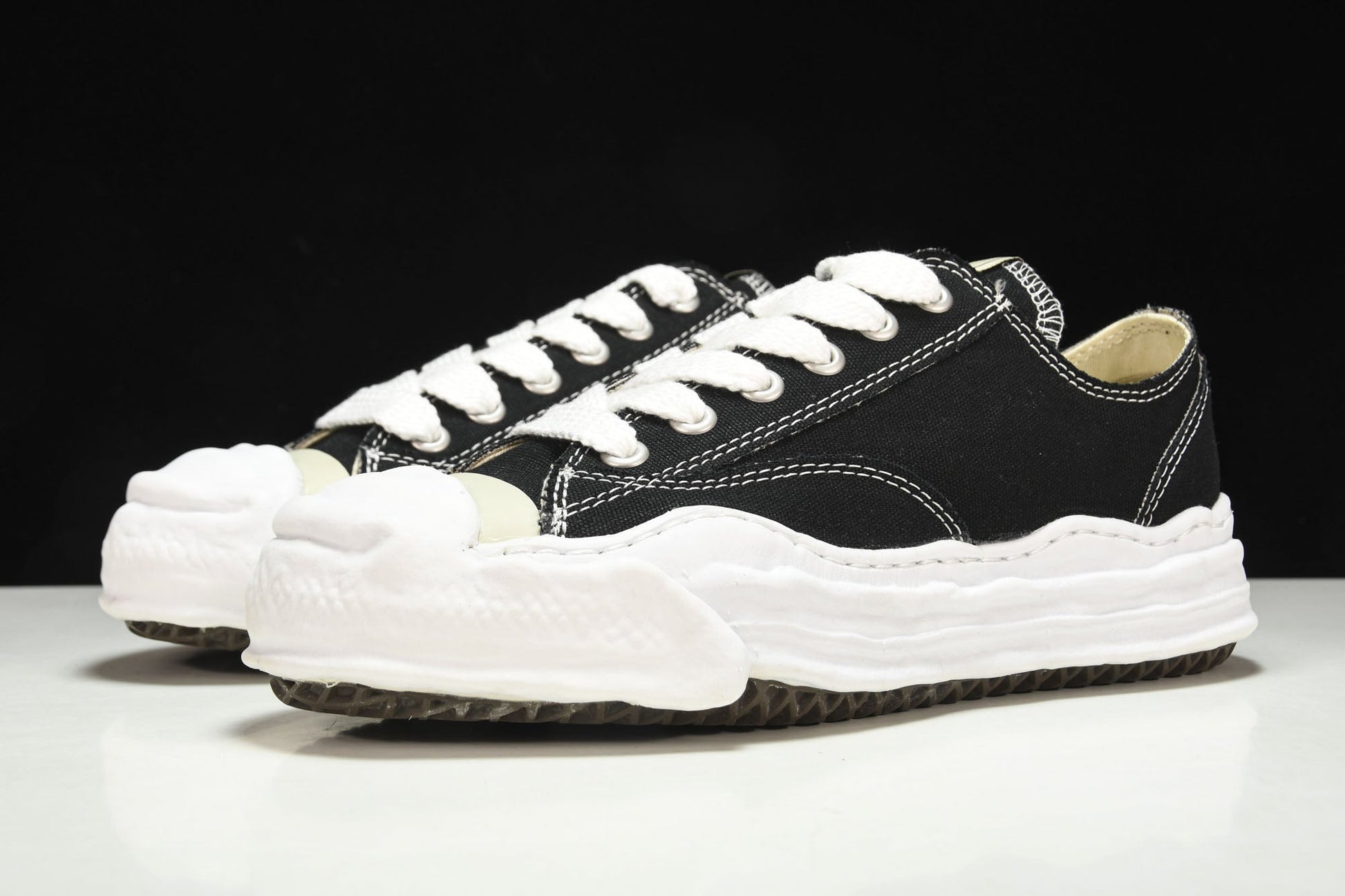 Maison Mihara Yasuhiro Peterson OG Sole Black White Canvas Sneakers