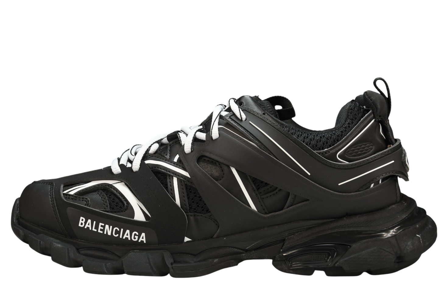 Balenciaga Track Black/White Sneakers: Iconic Multi-layered Sole Designer Footwear