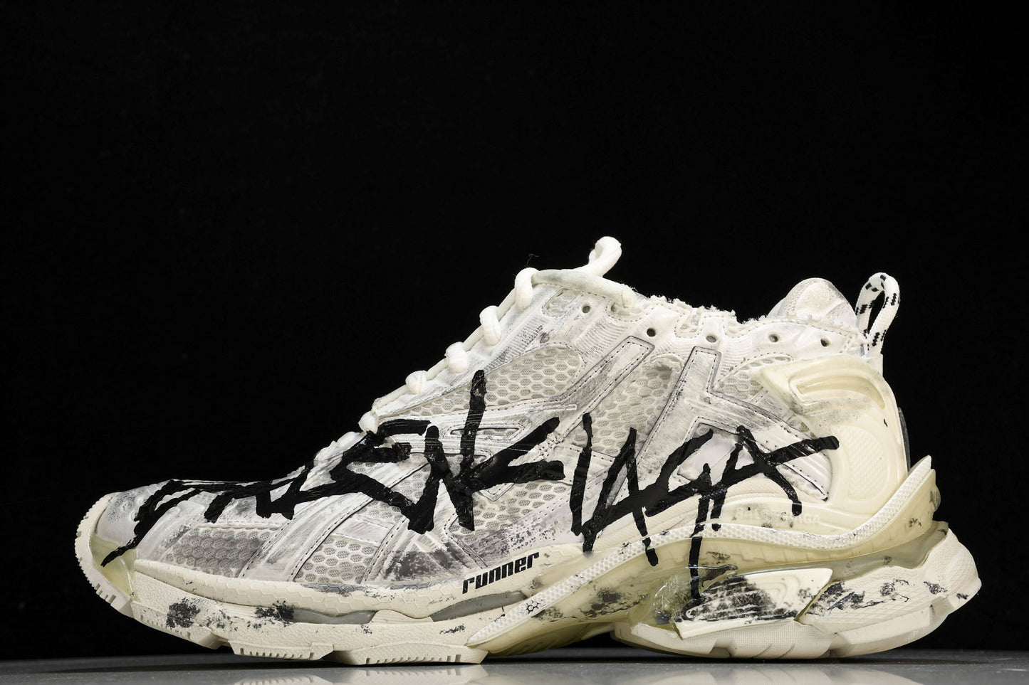 Balenciaga Runner Graffiti White Sneakers: Bold Street Style, Comfort Fit, Signature Design