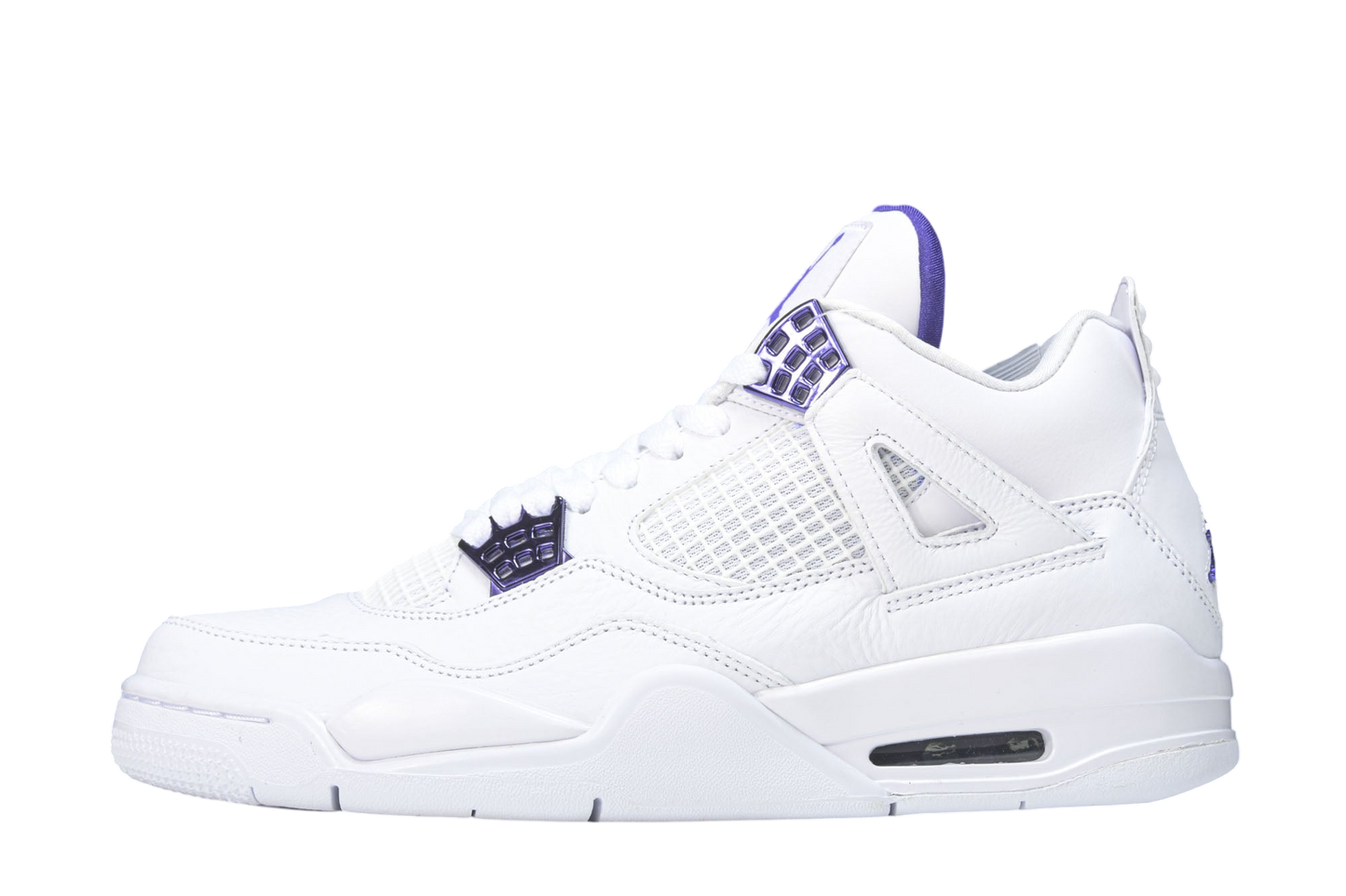 Air Jordan 4 Retro White Court Purple Metallic Men's Basketball Sneakers