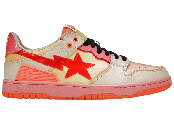 A Bathing Ape Bape SK8 Sta Orange Low-Top Sneakers Vibrant Streetwear