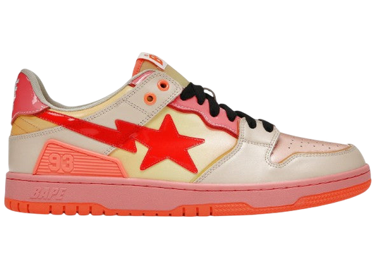 A Bathing Ape Bape SK8 Sta Orange Low-Top Sneakers Vibrant Streetwear