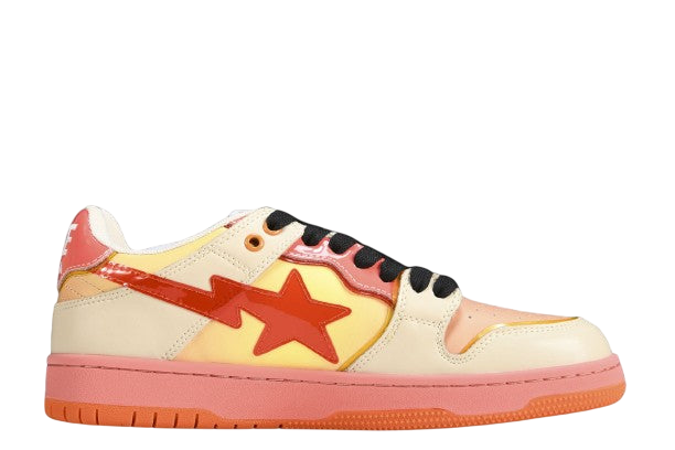 A Bathing Ape Bape SK8 Sta Orange Low-Top Sneakers Vibrant Streetwear