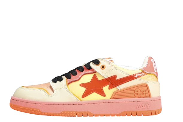 A Bathing Ape Bape SK8 Sta Orange Low-Top Sneakers Vibrant Streetwear
